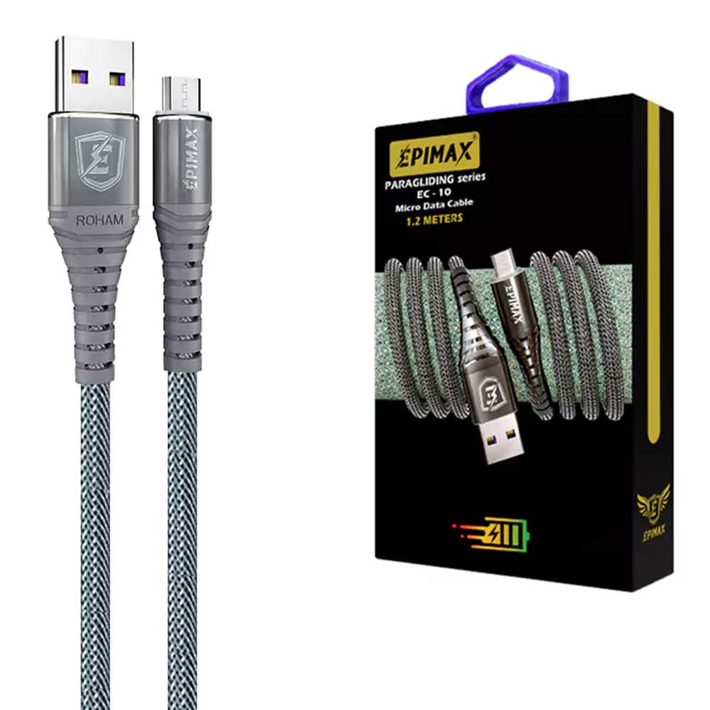 کابل شارژ میکرو یو اس بی پاراگلایدر Epimax EC-10 طول ۱.۲ متر