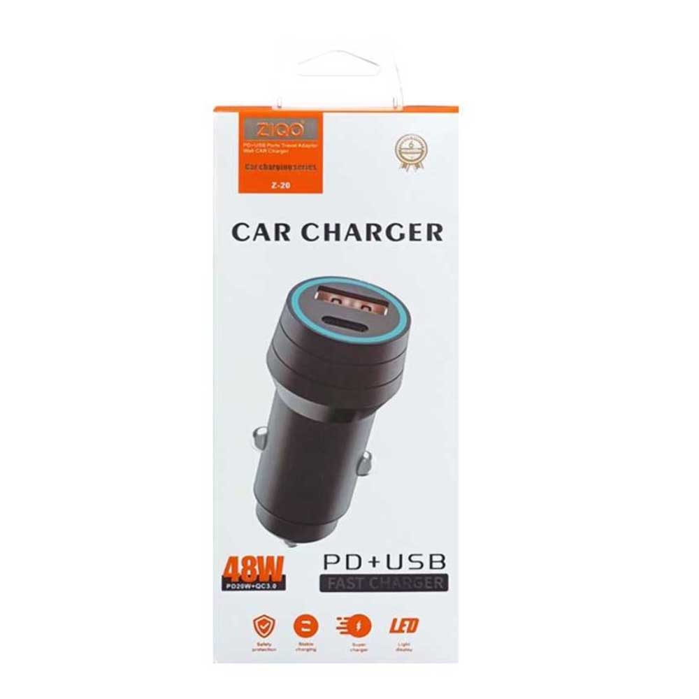 شارژر فندکی ZIQU Z-20 USB+PD 30W