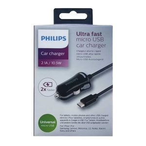 شارژر فندکی با کابل میکرو PHILIPS 2.1A