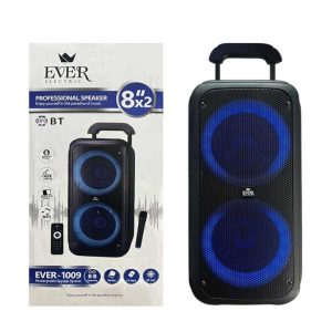 اسپیکر بلوتوثی EVER-1009 همراه با چرخ و میکروفون - نمای محصول