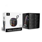 اسپیکر بلوتوثی LENYES S864 با حلقه آویز و نورپردازی RGB حلقه‌ای روی بدنه - نمای سه‌بعدی