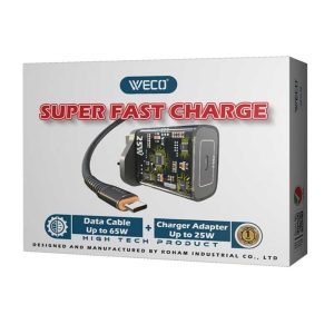 آداپتور 25 وات با کابل دوسر تایپ سی WECO WE-56