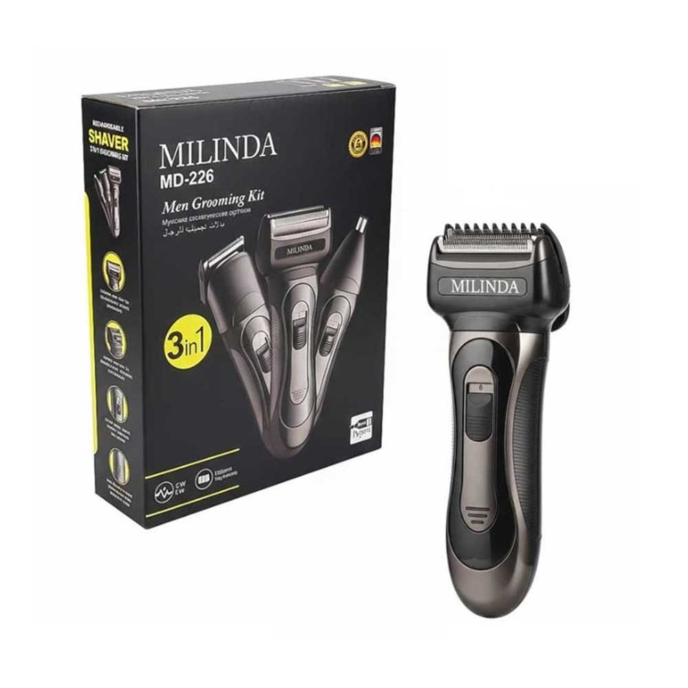 ماشین اصلاح و ست گرومینگ ۳ در ۱ مردانه Milinda مدل MD-226 همراه جعبه بسته بندی